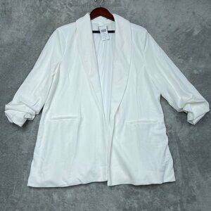 Dakota Blue Womens White Open Front XX-Large Blazer Jacket d0432